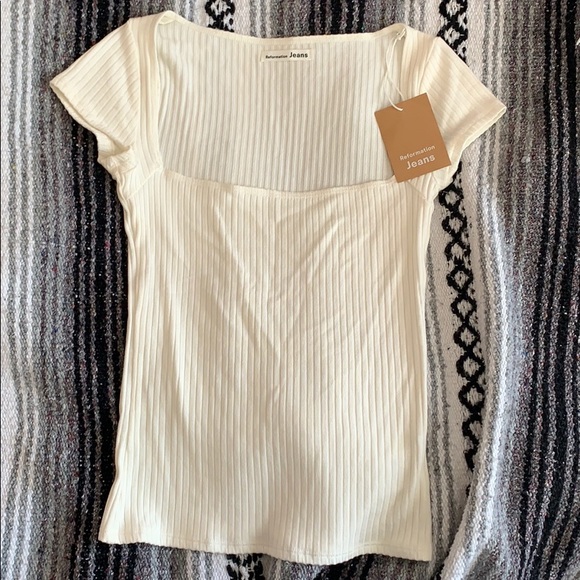 Reformation Bardot Top Ivory Sz XS - Picture 8 of 15